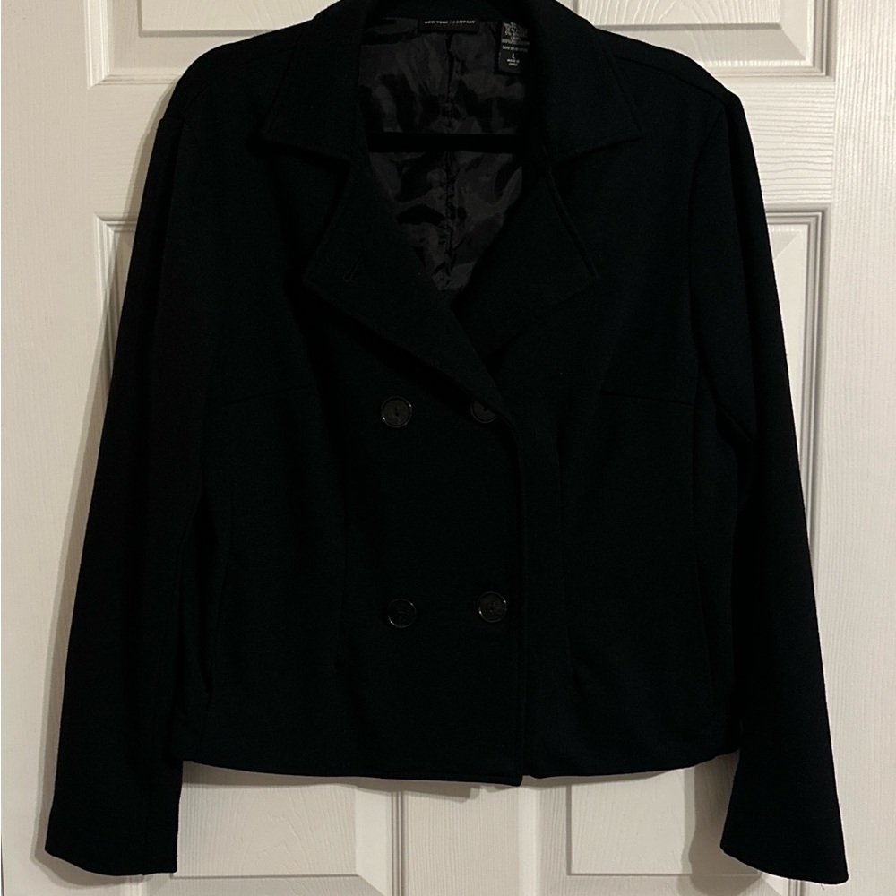 New York & Company Classic Black Peacoat